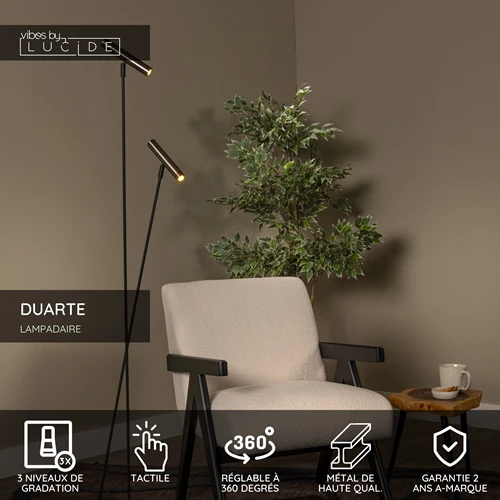 Lucide DUARTE - Lampadaire - 2xG9 - Fer gris | Vibes - USP